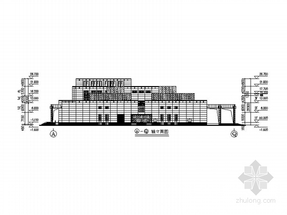 [甘肃]大型三馆一中心之科博馆初步设计方案-大型三馆一中心之科博馆剖面图