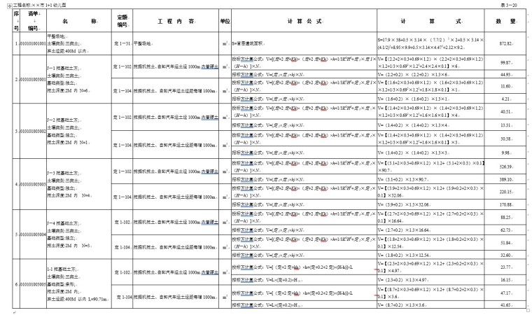 学预算(土建--工程量清单)模版-工程量计算书