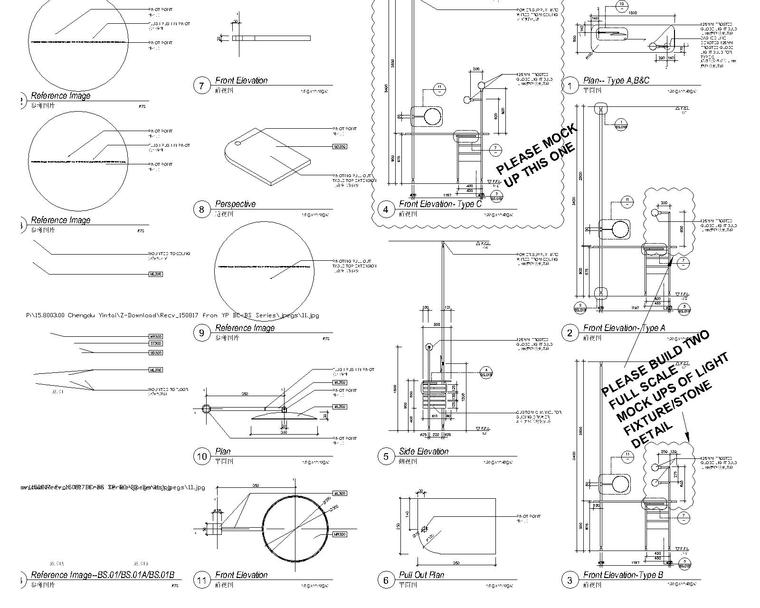 [Yabu]成都银泰购物中心MILLWORK木制品家具定制CAD图纸-化妆台大样图