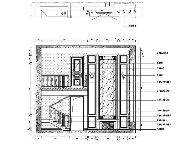[河北]欧式风格180平米住宅设计施工图（附效果图）-立面图