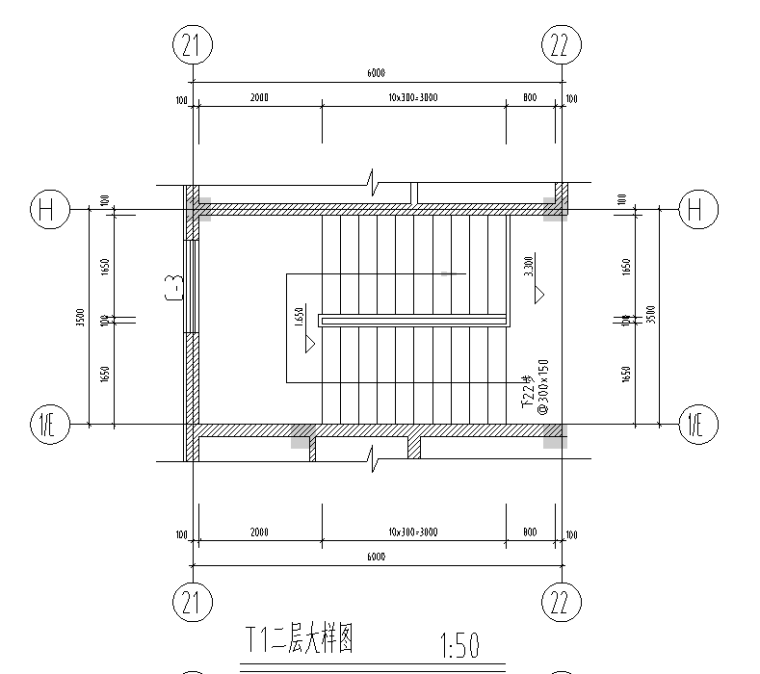 惠农新区社区卫生服务中心室内装修设计施工图（11张）-T1二层大样图