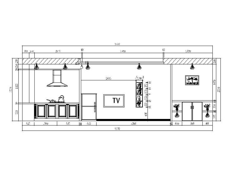 现代风格小户型单身公寓设计CAD施工图（含效果图）立面图