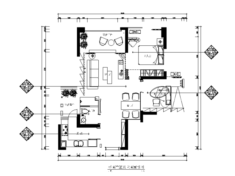通廊式住宅户型平面图资料下载-小户型现代时尚样板房设计CAD施工图（含效果图）