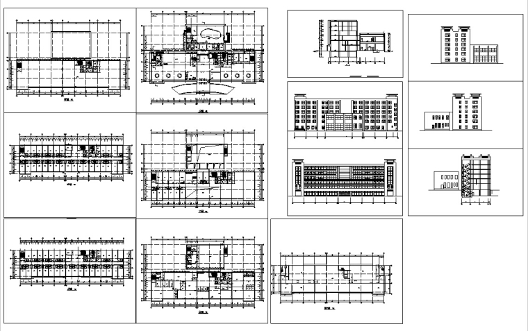 10套宾馆酒店建筑方案初设图CAD-现代多层酒店建筑设计施工图