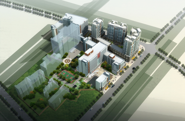 湖南商业建筑设计资料下载-[湖南]高层现代风格常规项人民医院建筑设计方案文本（CAD+文本）