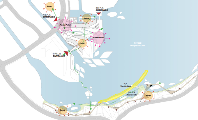 [浙江]“中国式”现代本土多元化滨水广场景观设计方案-总体空间关系设计