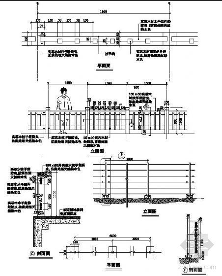 CAD木制古典栏杆资料下载-木制栏杆详细施工图