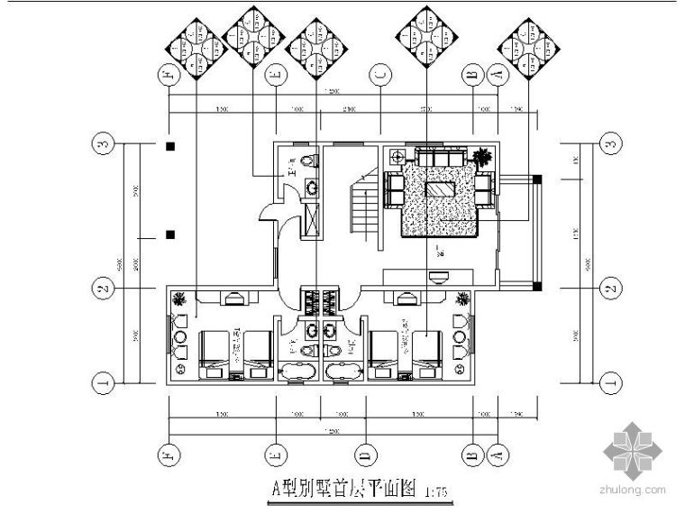 建筑空间平面设计方案图资料下载-[广东]某电力双层别墅平面设计图