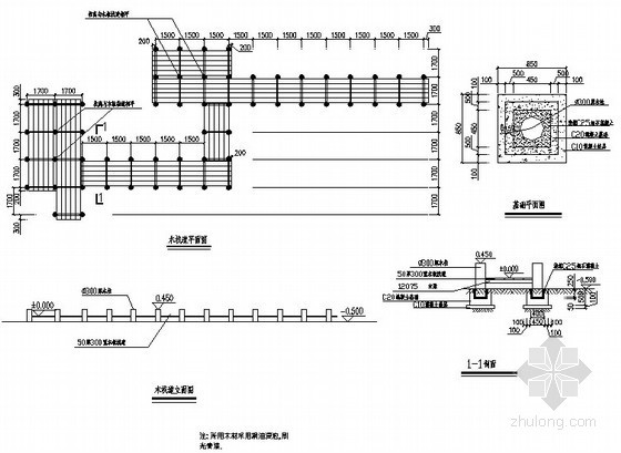 园林木栈道cad资料下载-木栈道施工详图