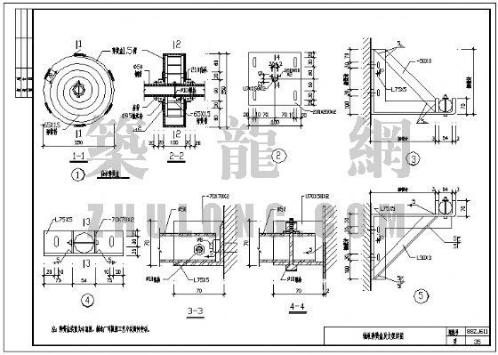 空气弹簧减振器资料下载-轴承弹簧盒及支架详图