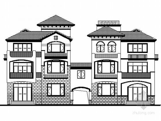 托斯卡纳多层资料下载-[湖南]某三层西班牙风格双拼别墅建筑施工图