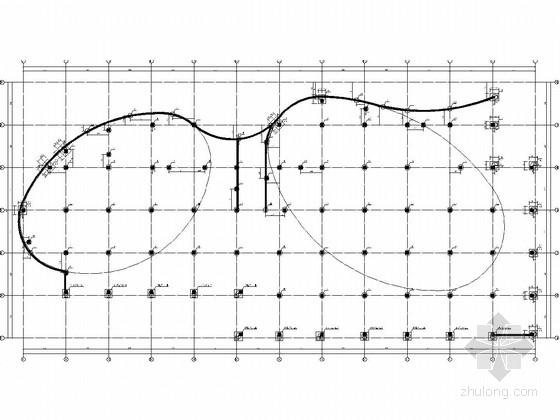 弧形造型大样图资料下载-眼镜造型框架结构商场结构施工图（弧形屋面）
