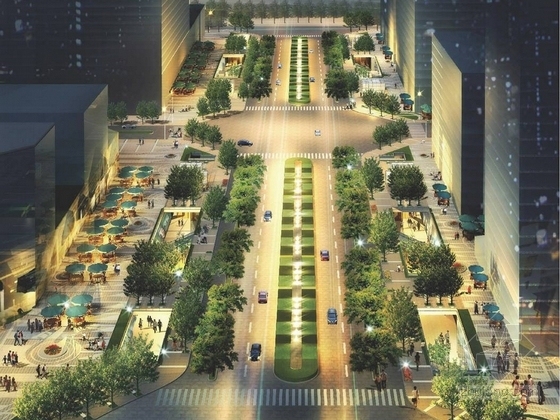 [成都]综合性城市商务区景观规划设计方案-景观效果图