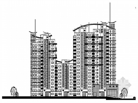 住宅楼建筑方案图纸资料下载-某十九层住宅楼建筑方案图