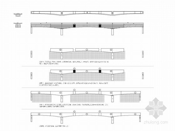 拱桥施工步骤资料下载-系杆拱桥支架现浇施工顺序图CAD