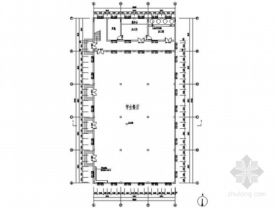 [安徽]两层简洁高级中学食堂建筑施工图-两层简洁高级中学食堂平面图 