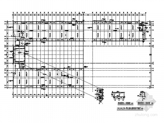 [浙江]现代风格高等院校学生宿舍楼建筑施工图（6层 24.4米）-现代风格高等院校学生宿舍楼建筑平面图