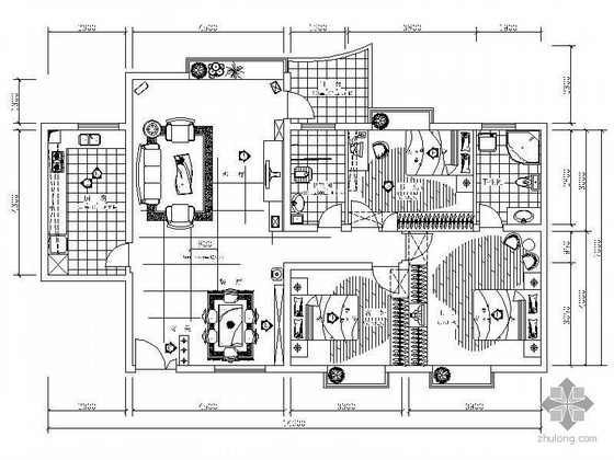 卧室衣柜设计方案资料下载-[武汉]三居设计方案图（含效果）