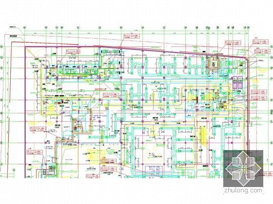 [广州]超高层知名企业总部大厦空调通风全套施工图105张(大样图丰富)-空调风管平面