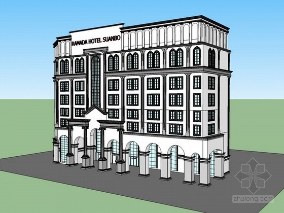 sketchup模型乔木资料下载-酒店sketchup模型下载