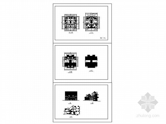 某二层双拼度假别墅建筑方案图（256平方米）- 