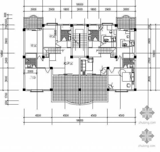 5层住宅一梯两户剖面图资料下载-板式多层一梯两户有跃层户型图(182/182)
