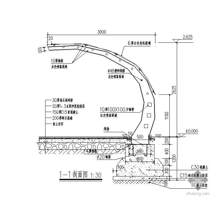 cad自行车棚资料下载-某自行车棚施工大样