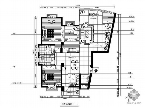 三室两厅室内软装设计方案资料下载-[湖南]小区三室两厅设计方案