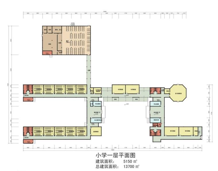 [上海]新凯家园三期A地块配套小学建筑方案文本（PDF+39页）-小学一层平面图