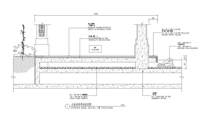 [广东]海悦花园居住区全套景观施工图设计（包含CAD+400个CAD）-凉亭边缘详图