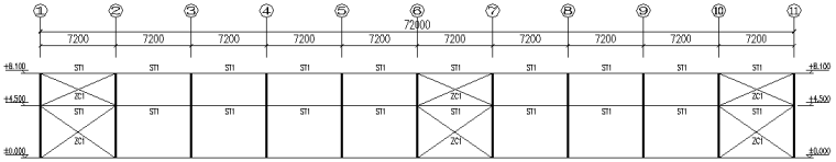 66X72m原料库门式刚架钢结构工程施工图（CAD，11张）_4