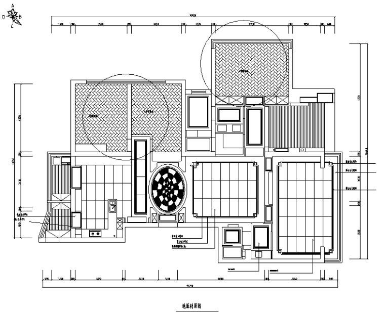 面朝大海春暖花开|景江城市花园住宅设计施工图（附效果图）-地面材质图