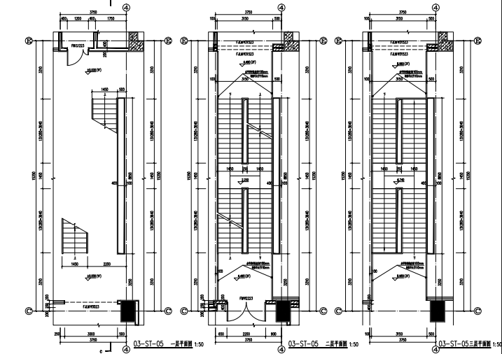 [独家]绿色建筑设计-长春智慧城市产业基地（一期）项目建筑施工图（PDF+CAD）-楼梯详图-平面图