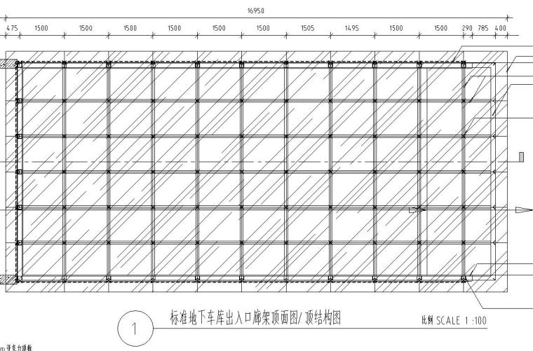 亭子廊架cad平面资料下载-地下车库出入口廊架详图设计——泛亚景观 