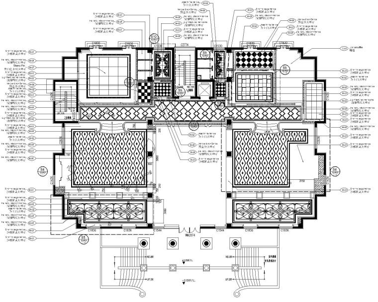 [辽宁]科林瑞城御园办公空间装修设计施工图+效果图-4地面材料平面图