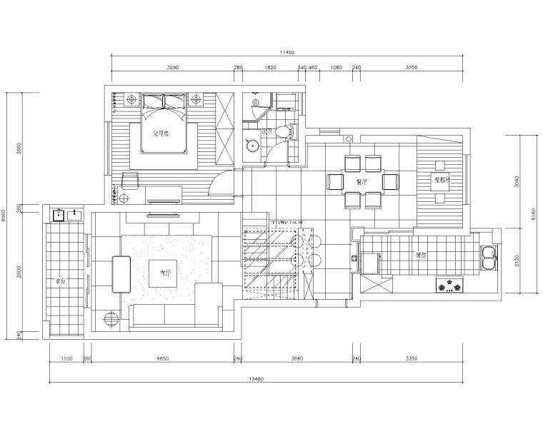 跃层花园洋房装修图资料下载-[苏州]常熟老街160平复式加跃层室内装修设计施工图