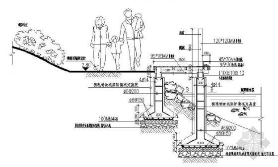 水池驳岸详图资料下载-某音乐广场驳岸详图