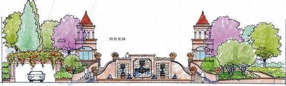 [杭州]英式风格高档居住区景观深化设计方案-剖面图