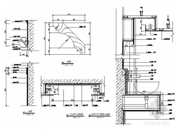 洗手间节点施工图资料下载-公共洗手间洗手盆详图
