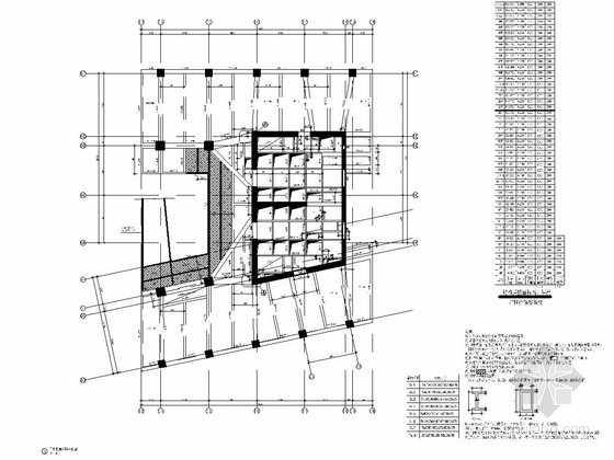 [广东]40层钢管混凝土框架-核心筒结构国际大厦结构施工图（含建施，540张）-二十五层结构平面图