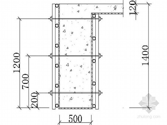 [浙江]框架结构办公楼高大模板施工方案（跨度25米）-模板设计平面图 