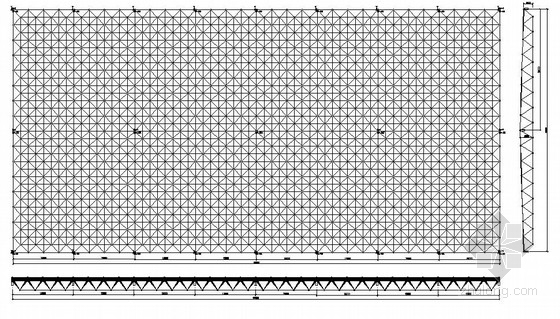 50米网架结构施工图纸资料下载-48x96米敞开式市场网架施工图