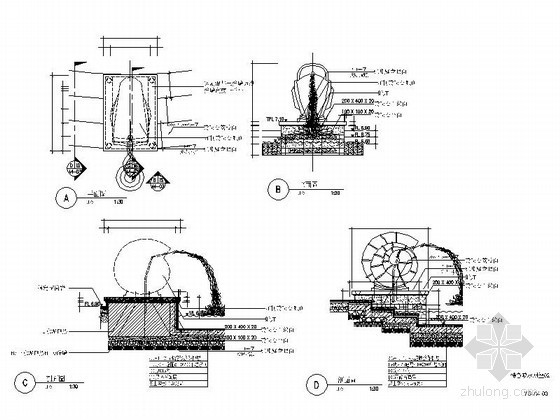 跌水喷泉施工图纸资料下载-特色喷泉雕塑设计施工图