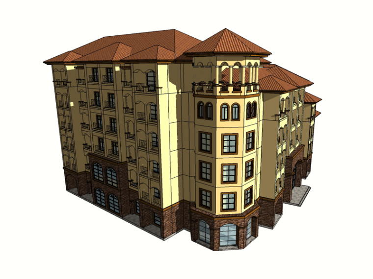 多层欧式建筑SketchUp模型下载-7-262.jpg