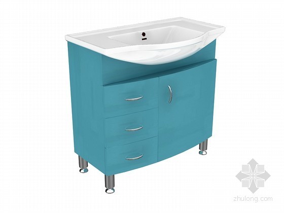 卫生间洗手盆柜资料下载-时尚洗手盆柜3D模型下载