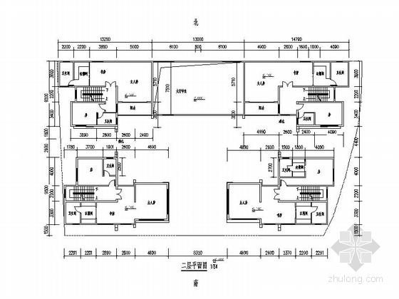 [福建]中式风格四合院建筑方案（含效果图）-中式风格四合院建筑方案平面图
