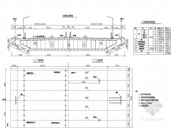 [重庆]27.5m宽跨长江单跨788m加劲梁悬索桥施工图678张CAD（含锚碇 引桥）-标准段总图 