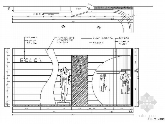 [云南]时尚女装专卖店室内设计施工图（含效果和实景）-C立面 