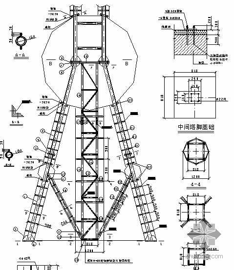 某30米仿东方明珠式不锈钢工艺塔建筑施工图