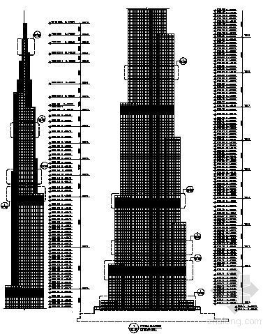 世界第一大建筑事务所资料下载-[迪拜]世界第一高楼立面图